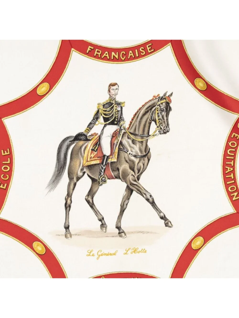 Hermes Scarf Navy Red White Twill Silk